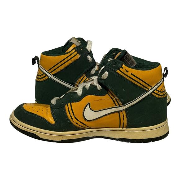 Nike Dunk High GS Crayola Kids Size 6.5Y Green Yellow Greenbay Packers - Picture 5 of 7